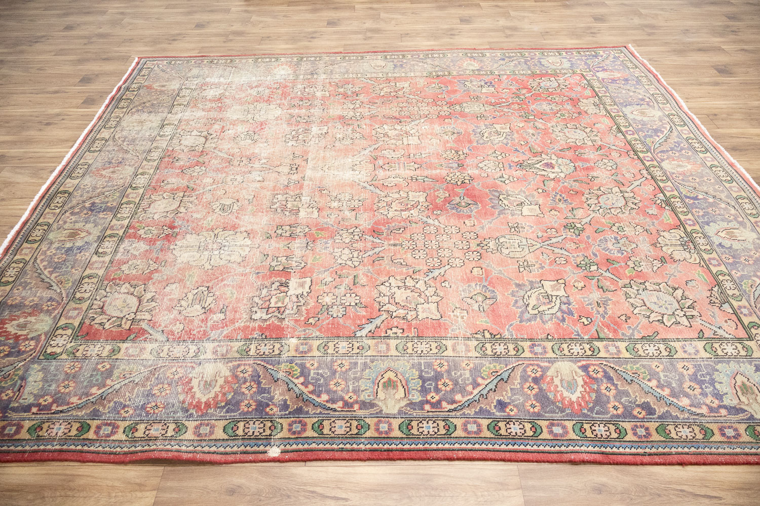 9'5x9'8 Hand Knotted Traditional Floral Oriental Wool Rug - Image 5