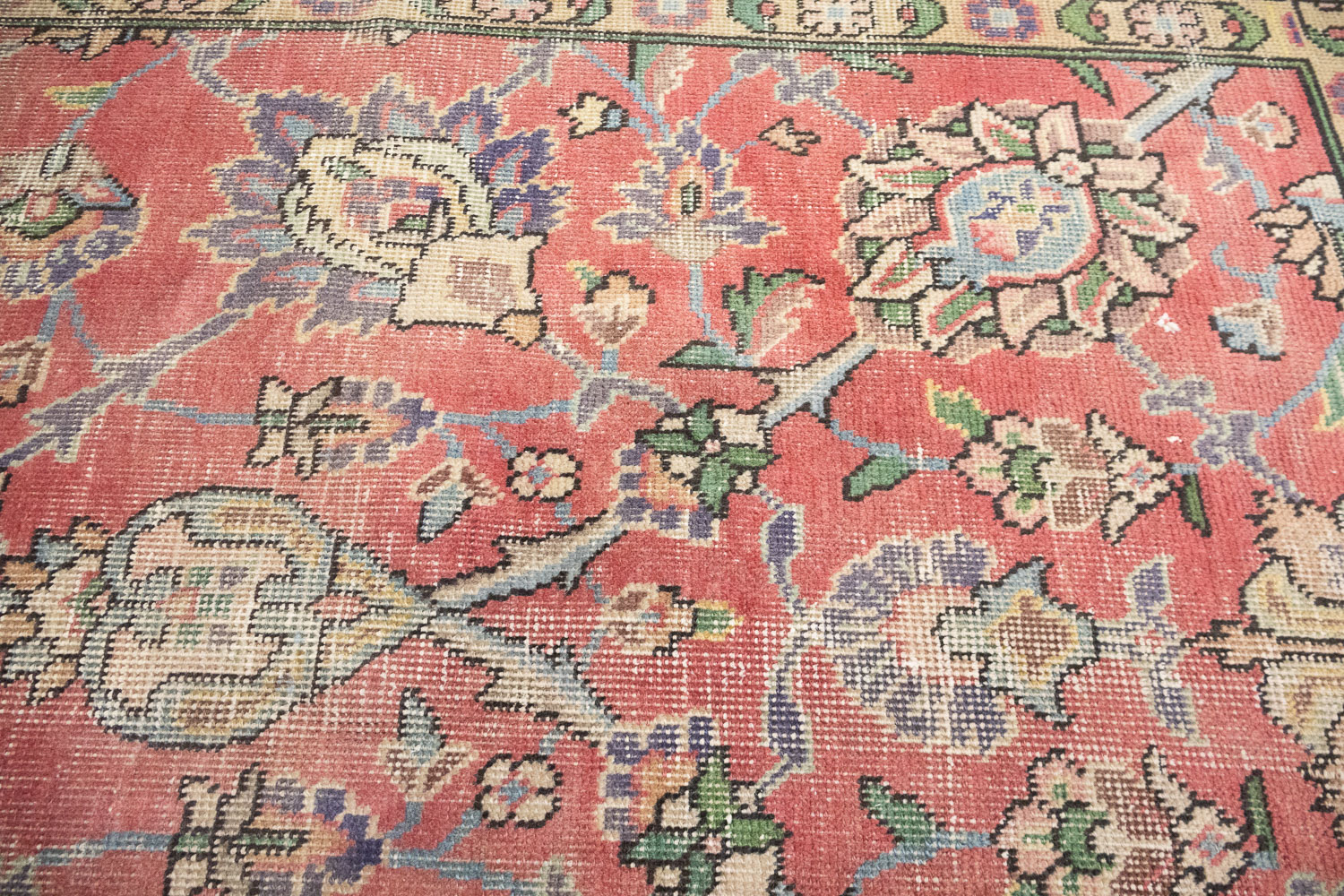 9'5x9'8 Hand Knotted Traditional Floral Oriental Wool Rug - Image 8