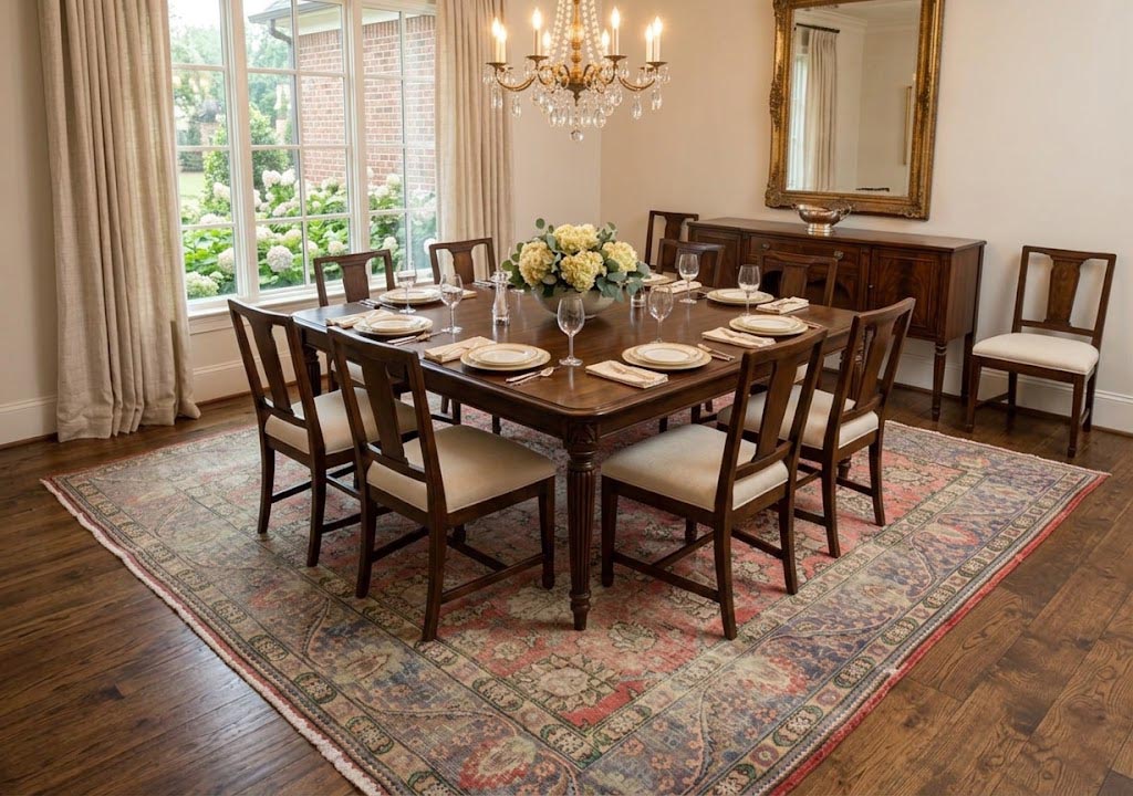 9'5x9'8 Hand Knotted Traditional Floral Oriental Wool Rug - Image 3