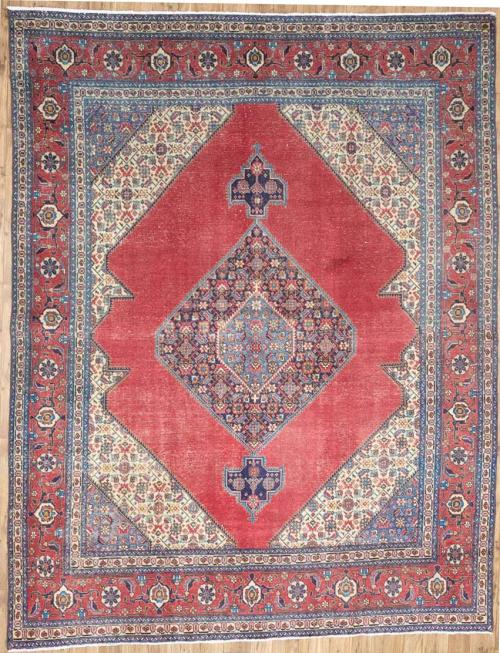 9'7x12'4 Hand Knotted Traditional Floral Oriental Wool Rug