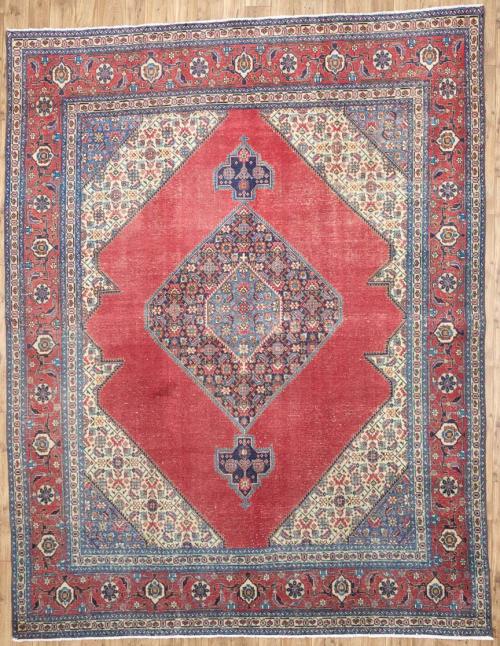 9'7x12'4 Hand Knotted Traditional Floral Oriental Wool Rug