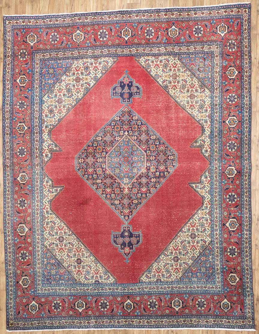 9'7x12'4 Hand Knotted Traditional Floral Oriental Wool Rug - Image 2