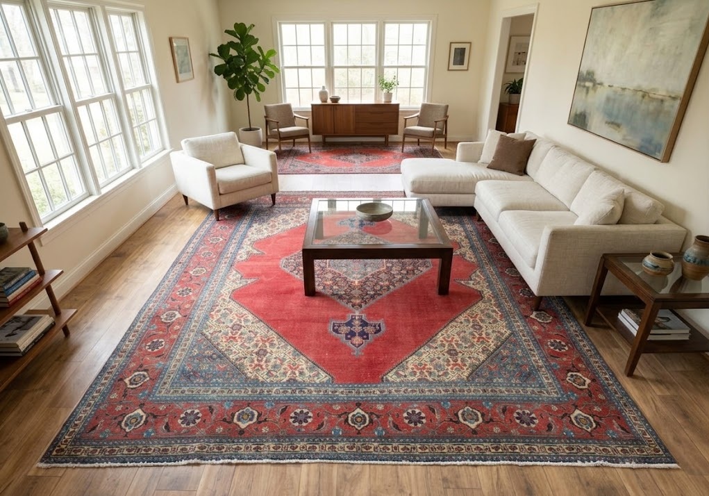 9'7x12'4 Hand Knotted Traditional Floral Oriental Wool Rug - Image 3