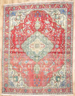 9'6x12'5 Hand Knotted Traditional Floral Oriental Wool Rug