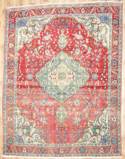 9'6x12'5 Hand Knotted Traditional Floral Oriental Wool Rug