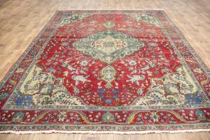9'6x12'5 Hand Knotted Traditional Floral Oriental Wool Rug
