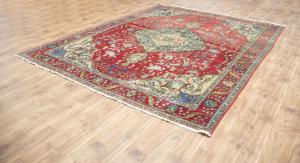 9'6x12'5 Hand Knotted Traditional Floral Oriental Wool Rug