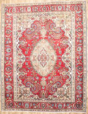 9'9x12'9 Hand Knotted Traditional Floral Oriental Wool Rug