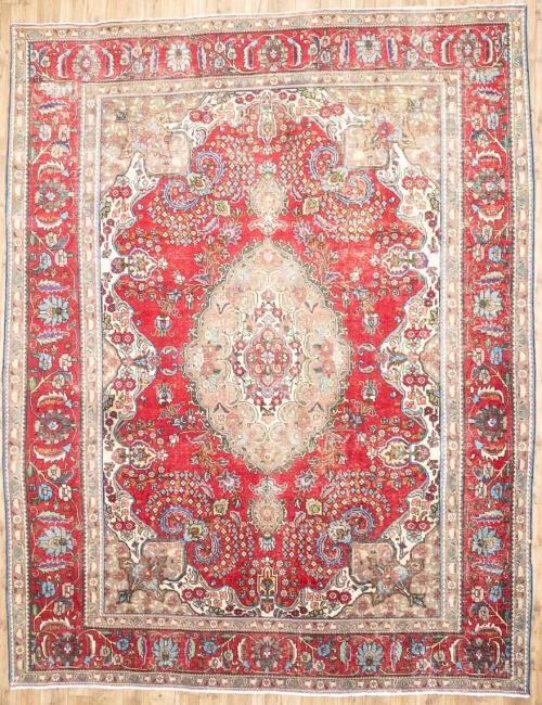 9'9x12'9 Hand Knotted Traditional Floral Oriental Wool Rug