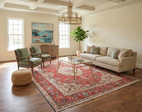 9'9x12'9 Hand Knotted Traditional Floral Oriental Wool Rug