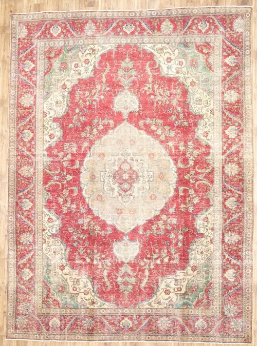 9'6x12'11 Hand Knotted Traditional Floral Oriental Wool Rug