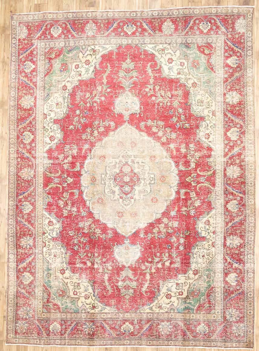 9'6x12'11 Hand Knotted Traditional Floral Oriental Wool Rug - Image 2
