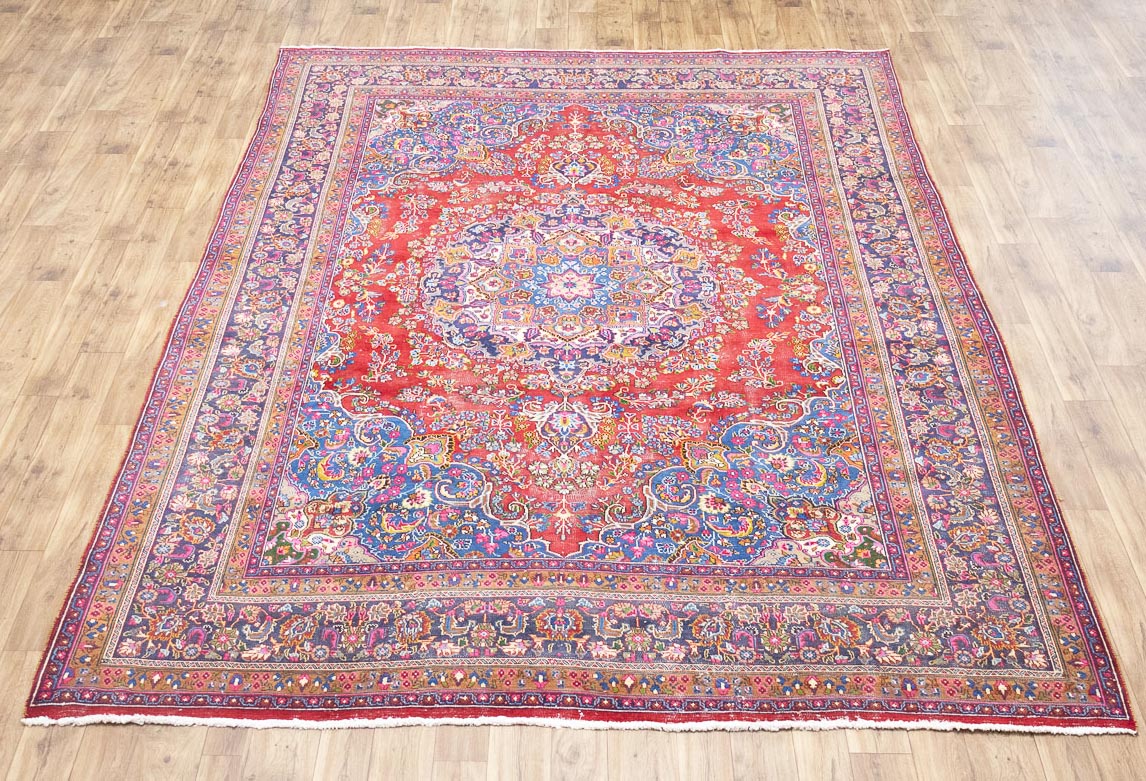 9'7x12'6 Hand Knotted Traditional Floral Oriental Wool Rug - Image 1