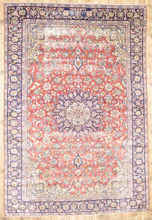 9'1x12'11 Hand Knotted Traditional Floral Oriental Wool Rug