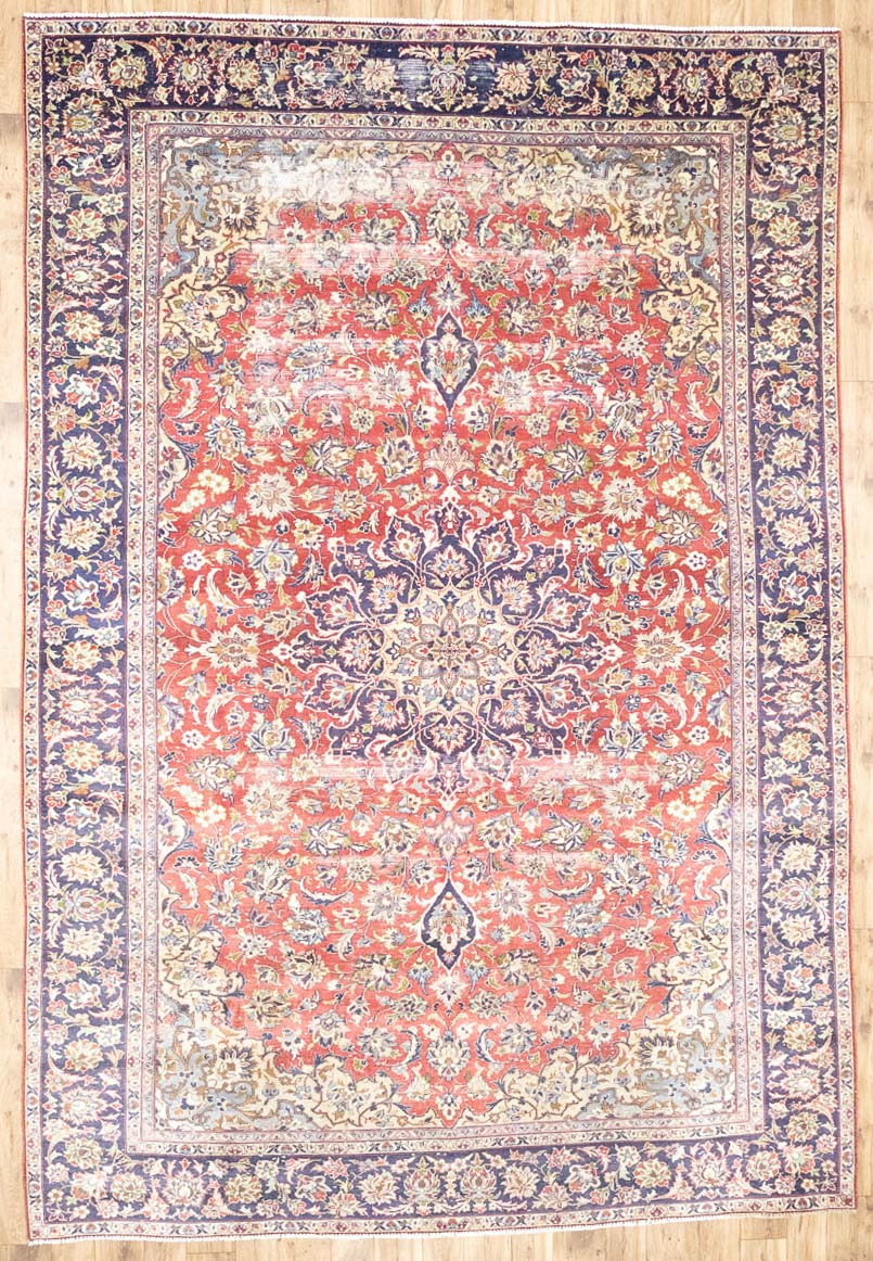 9'1x12'11 Hand Knotted Traditional Floral Oriental Wool Rug - Image 2