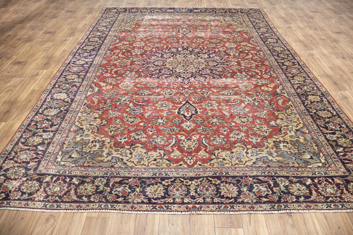9'1x12'11 Hand Knotted Traditional Floral Oriental Wool Rug - Image 16