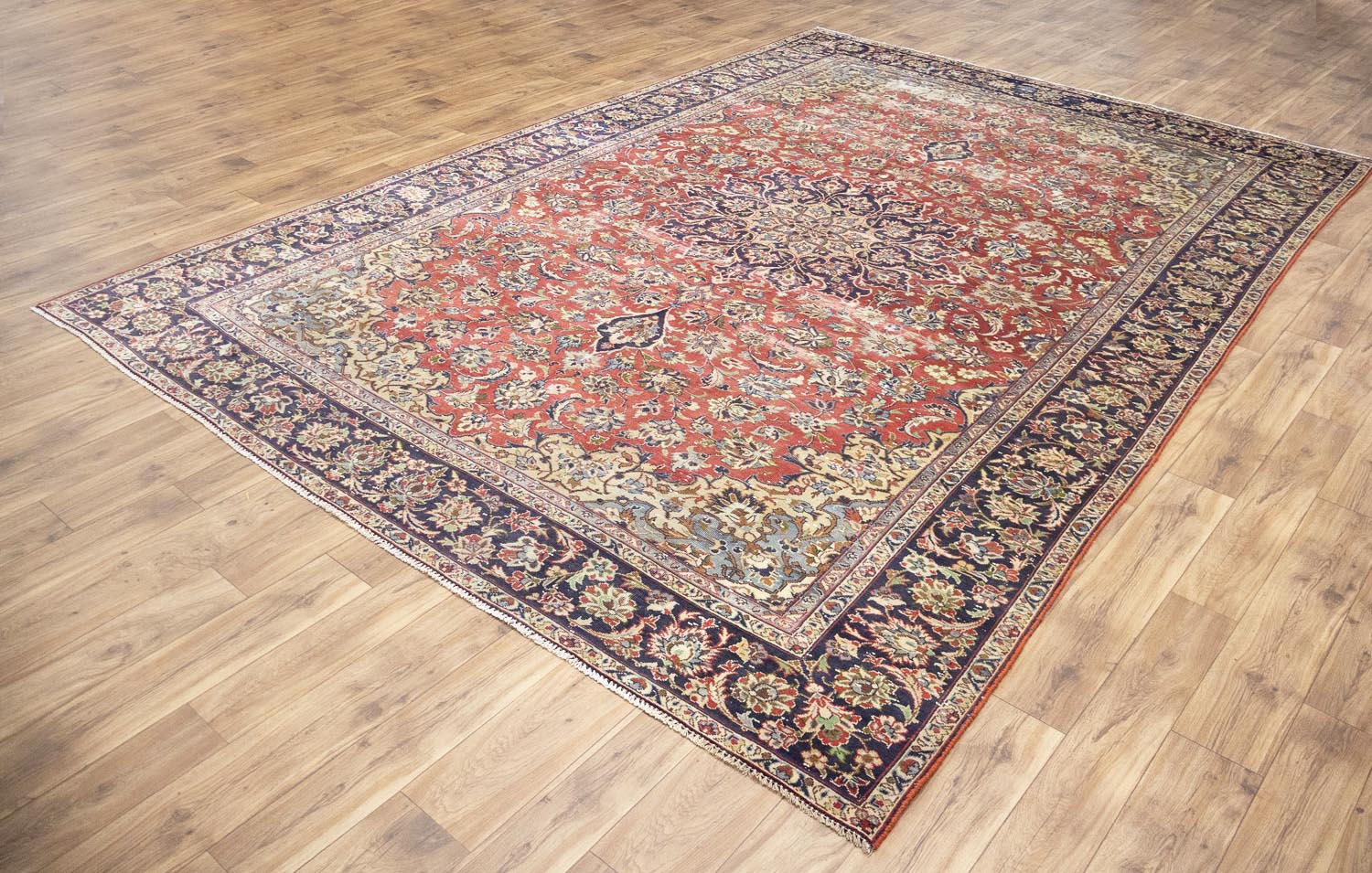 9'1x12'11 Hand Knotted Traditional Floral Oriental Wool Rug - Image 17