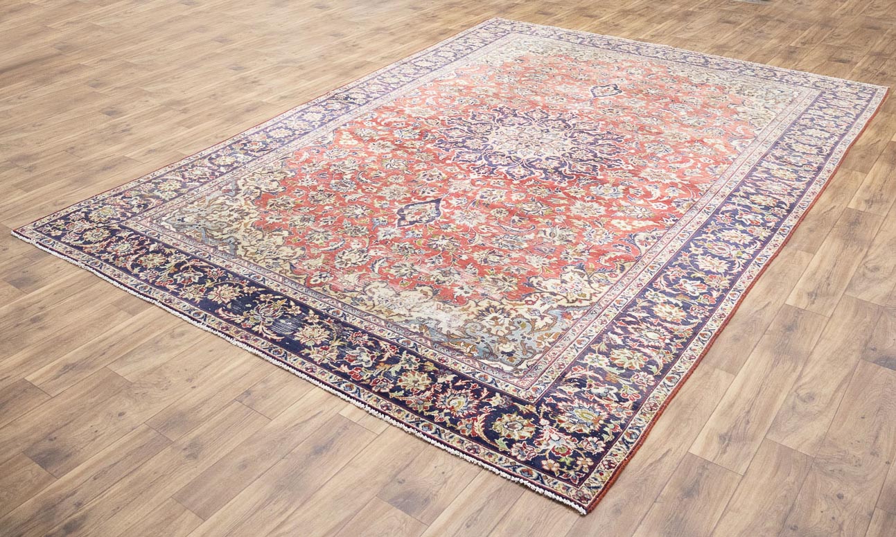 9'1x12'11 Hand Knotted Traditional Floral Oriental Wool Rug - Image 4