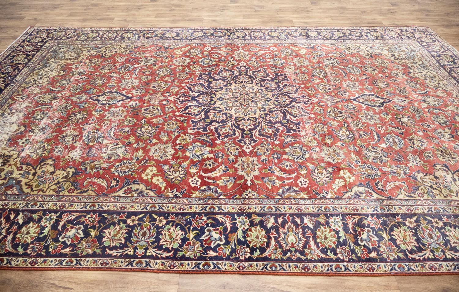 9'1x12'11 Hand Knotted Traditional Floral Oriental Wool Rug - Image 5