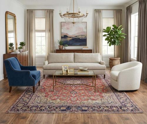 9'1x12'11 Hand Knotted Traditional Floral Oriental Wool Rug