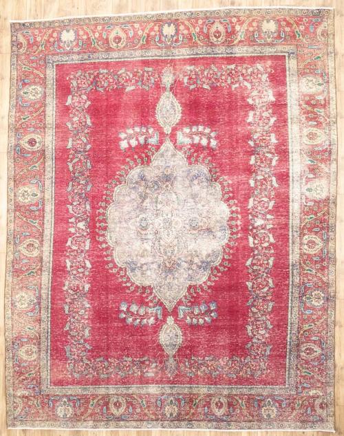 9'7x12'1 Hand Knotted Traditional Floral Oriental Wool Rug