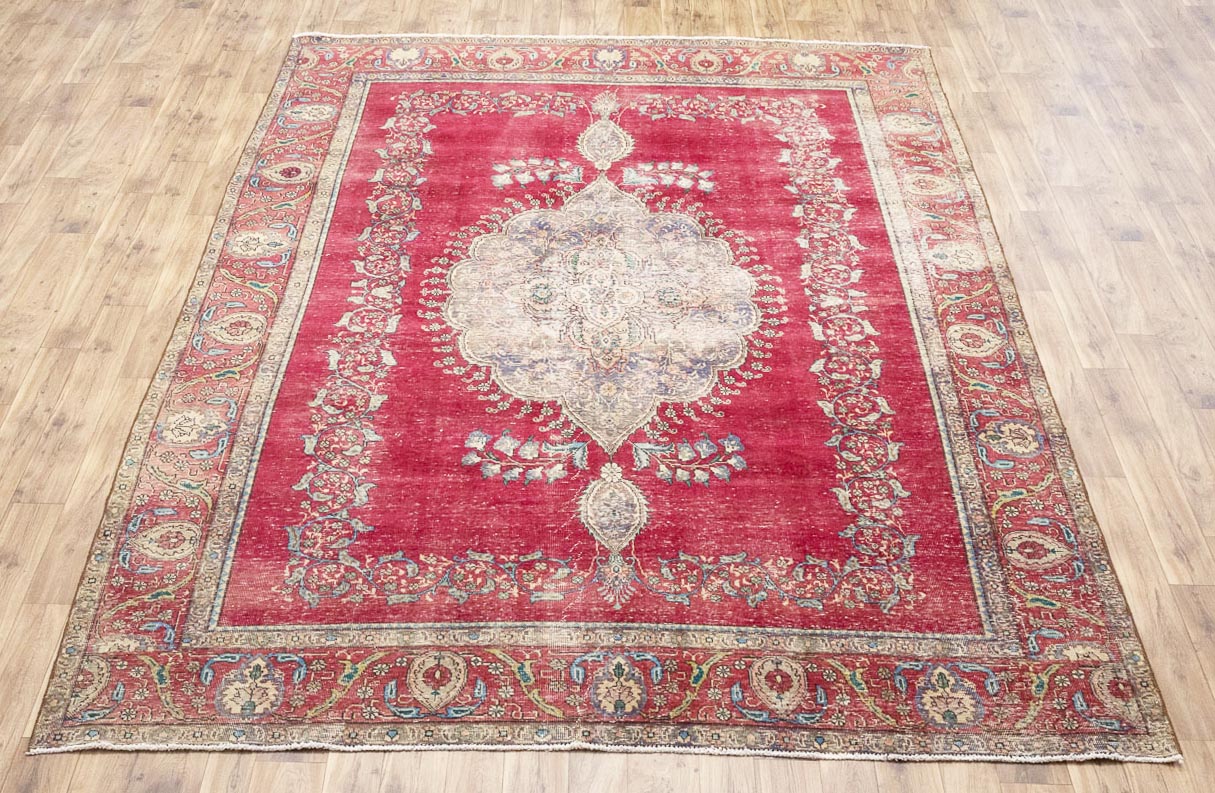 9'7x12'1 Hand Knotted Traditional Floral Oriental Wool Rug - Image 1