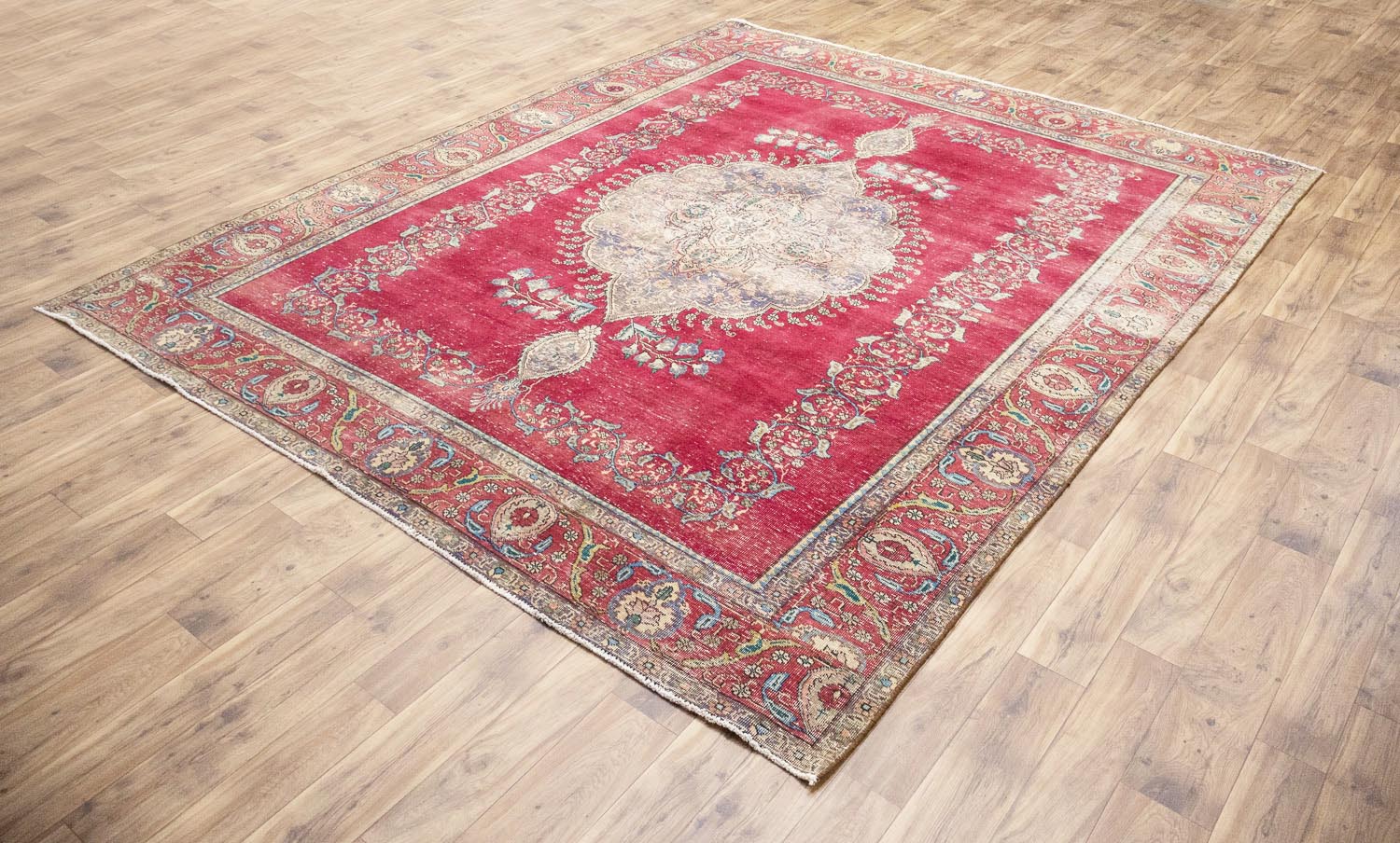 9'7x12'1 Hand Knotted Traditional Floral Oriental Wool Rug - Image 4