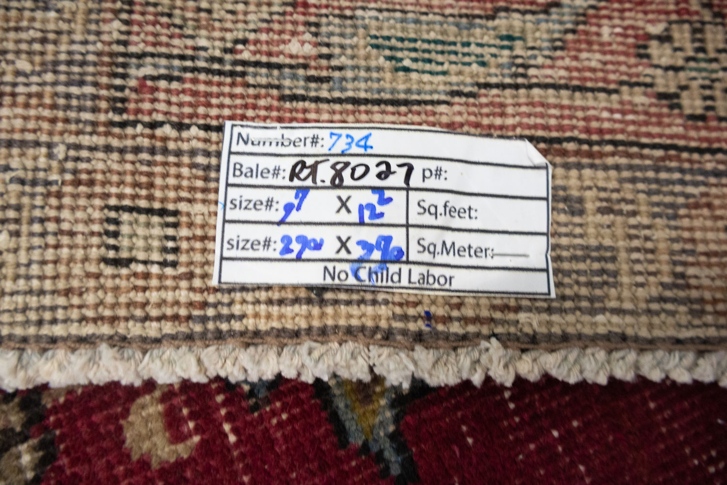 9'7x12'1 Hand Knotted Traditional Floral Oriental Wool Rug - Image 23