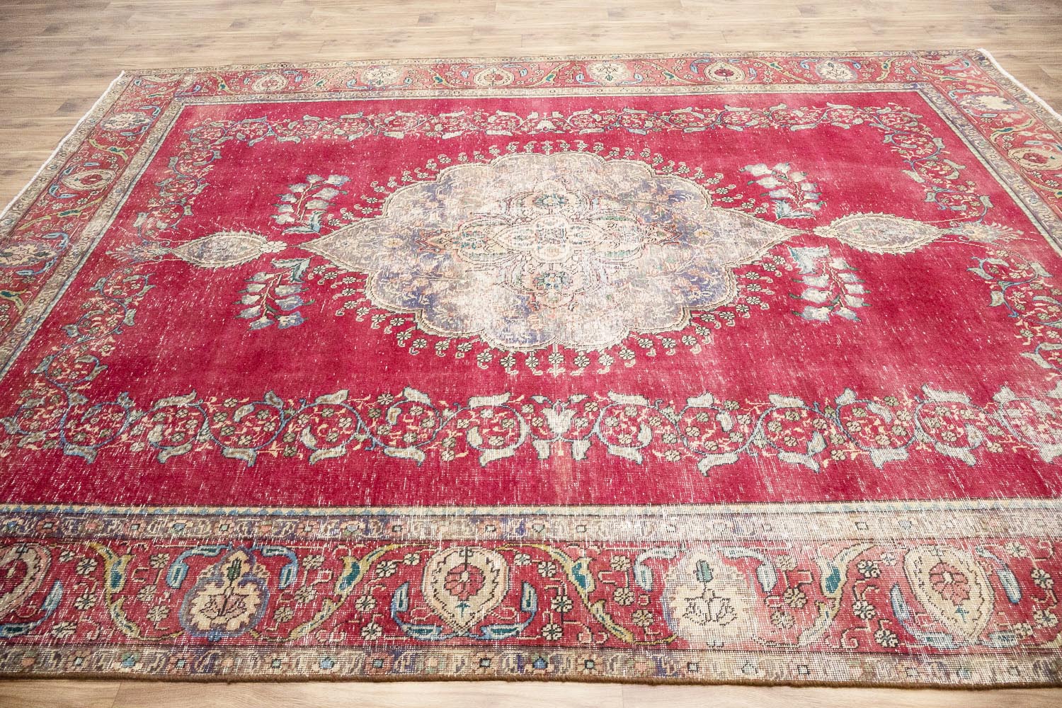 9'7x12'1 Hand Knotted Traditional Floral Oriental Wool Rug - Image 5