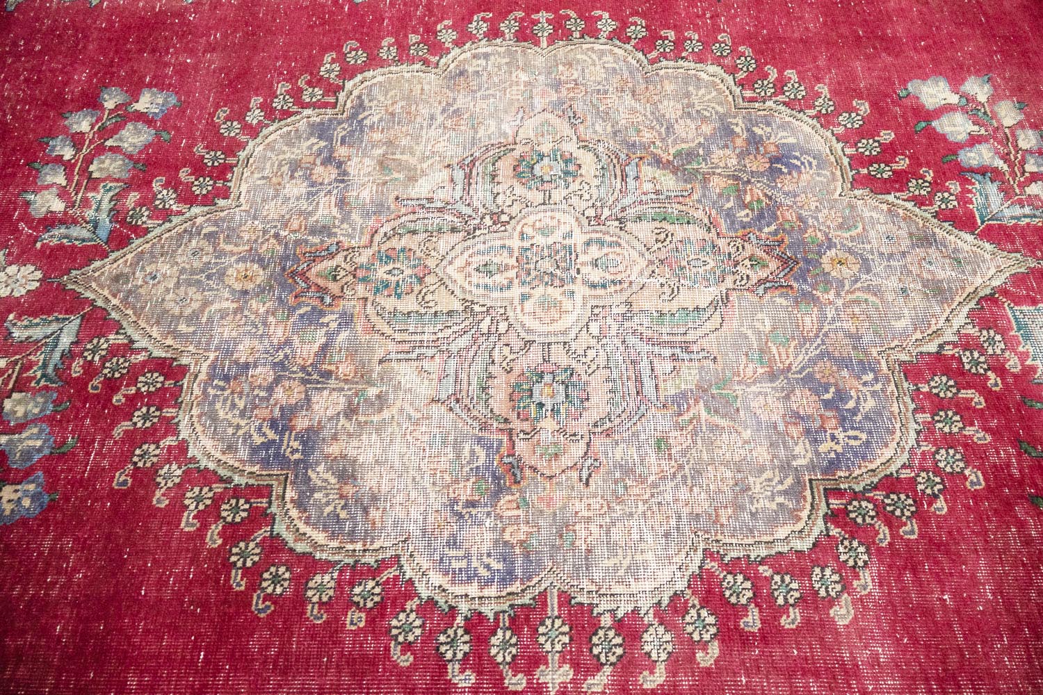 9'7x12'1 Hand Knotted Traditional Floral Oriental Wool Rug - Image 6