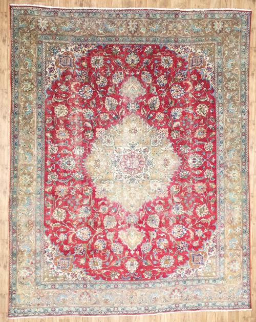 9'8x13'3 Hand Knotted Traditional Floral Oriental Wool Rug