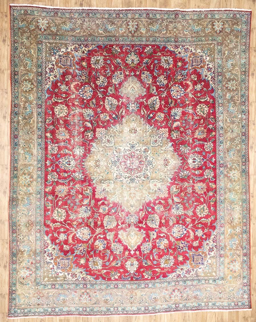 9'8x13'3 Hand Knotted Traditional Floral Oriental Wool Rug - Image 2