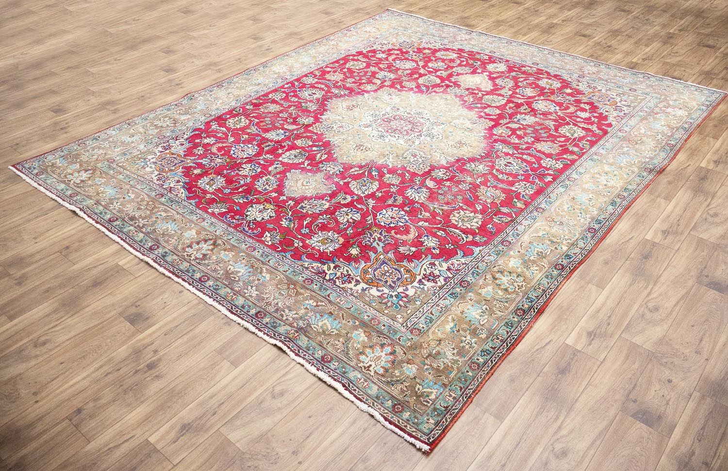 9'8x13'3 Hand Knotted Traditional Floral Oriental Wool Rug - Image 4