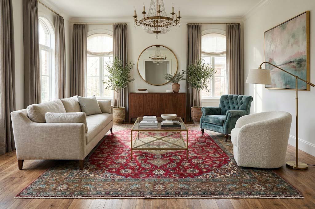 9'8x13'3 Hand Knotted Traditional Floral Oriental Wool Rug - Image 3