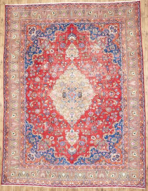 9'8x12'6 Hand Knotted Traditional Floral Oriental Wool Rug