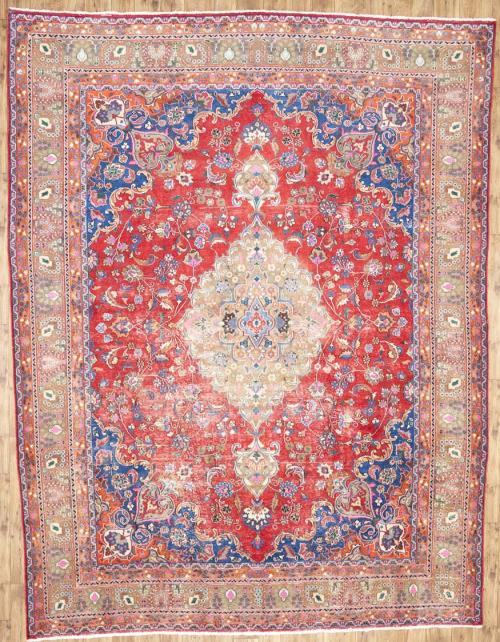 9'8x12'6 Hand Knotted Traditional Floral Oriental Wool Rug
