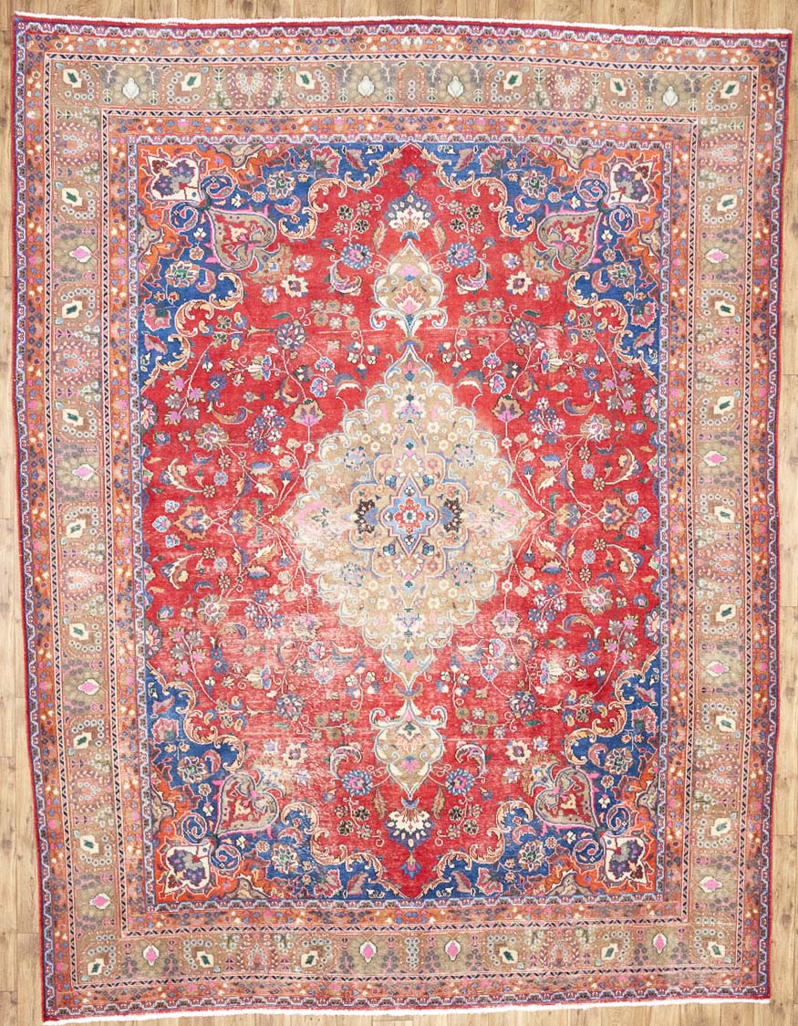 9'8x12'6 Hand Knotted Traditional Floral Oriental Wool Rug - Image 2