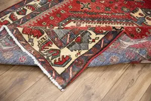 5'0x6'9 Hand Knotted Tribal Geometric Oriental Wool Rug