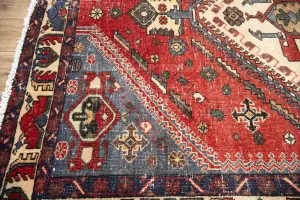 5'0x6'9 Hand Knotted Tribal Geometric Oriental Wool Rug