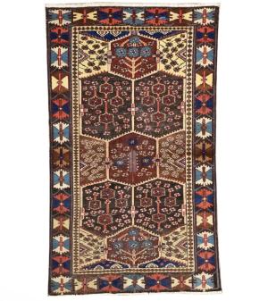 3'9x6'6 Hand Knotted Floral Traditional Oriental Wool Rug