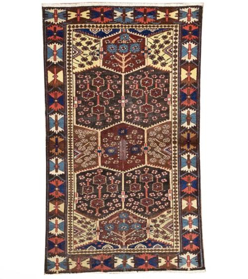 3'9x6'6 Hand Knotted Floral Traditional Oriental Wool Rug