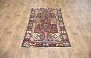 3'9x6'6 Hand Knotted Floral Traditional Oriental Wool Rug
