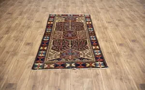 3'9x6'6 Hand Knotted Floral Traditional Oriental Wool Rug