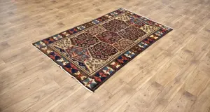 3'9x6'6 Hand Knotted Floral Traditional Oriental Wool Rug