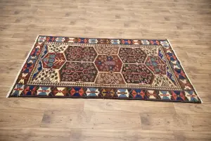3'9x6'6 Hand Knotted Floral Traditional Oriental Wool Rug