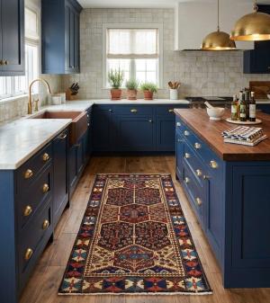 3'9x6'6 Hand Knotted Floral Traditional Oriental Wool Rug