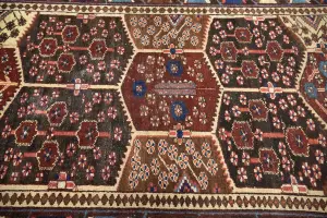 3'9x6'6 Hand Knotted Floral Traditional Oriental Wool Rug