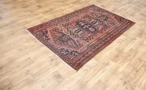4'0x6'5 Hand Knotted Tribal Geometric Oriental Wool Rug