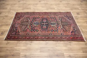 4'0x6'5 Hand Knotted Tribal Geometric Oriental Wool Rug