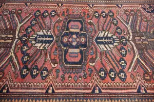 4'0x6'5 Hand Knotted Tribal Geometric Oriental Wool Rug